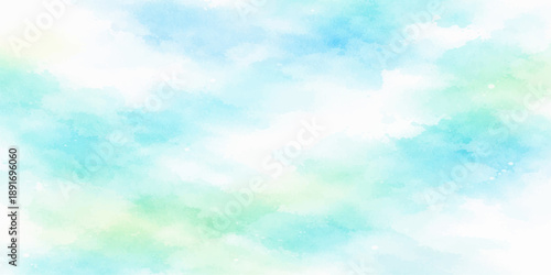 A beautiful clear blue sky background with white clouds creates a bright summer cloudscape and a high view of the sunlight atmosphere in nature