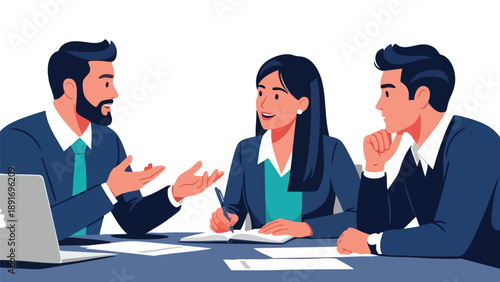 High-Impact Business Strategy Session: Professionals Collaborate on Quarterly Growth and Market Penetration Goals