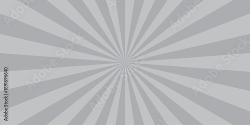 Retro vintage grunge grey radial burst sunburst ray pattern. Sunburst vector copyspace background. Vintage sunrays illustration swirl line. Abstract circuses, stripe background design.