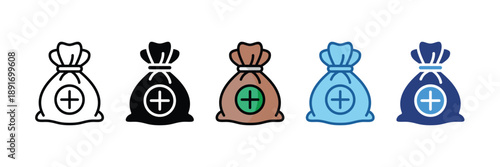 Salary Payment  Icon Set Multiple Style Collection