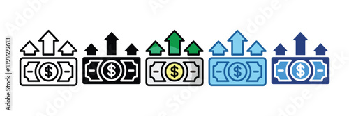Profit Increase  Icon Set Multiple Style Collection