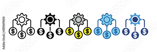 Passive Income  Icon Set Multiple Style Collection
