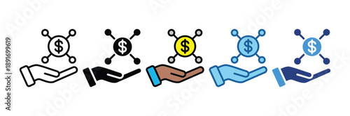 Revenue Stream  Icon Set Multiple Style Collection