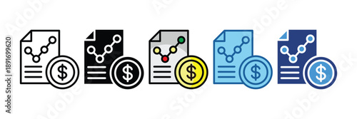 Financial Earnings  Icon Set Multiple Style Collection