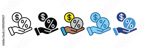 Tax  Icon Set Multiple Style Collection