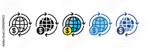 Economy  Icon Set Multiple Style Collection