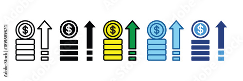Profit  Icon Set Multiple Style Collection
