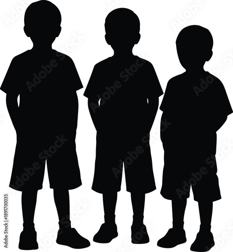 Children, Boys, Silhouette, Kids, Childhood, Friends, Brothers, Standing, People, Human, Youth, Togetherness, Group, Casual, Lifestyle, Innocence, Growth, Minimal, Outline, Shadow