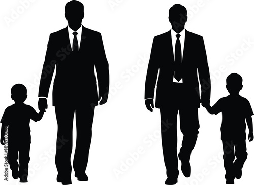 Fatherhood, Silhouette, Father, Son, Family, Parenting, Businessman, Protection, Leadership, Childhood