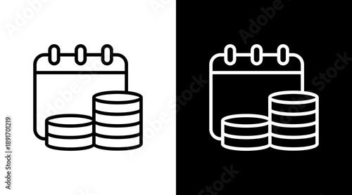 Monthly Income  White Icon Set Design