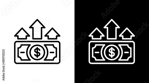 Profit Increase  White Icon Set Design