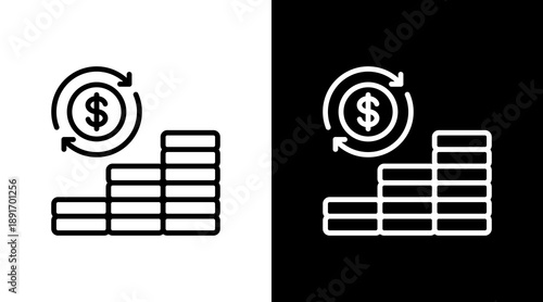Investment Return  White Icon Set Design