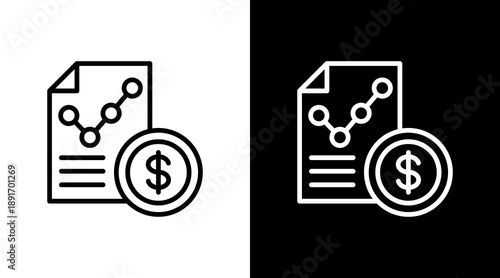 Financial Earnings  White Icon Set Design