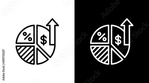 Profit Margin  White Icon Set Design