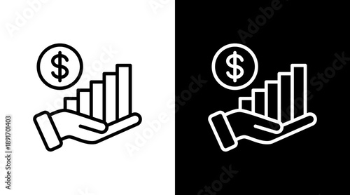 Earnings  White Icon Set Design