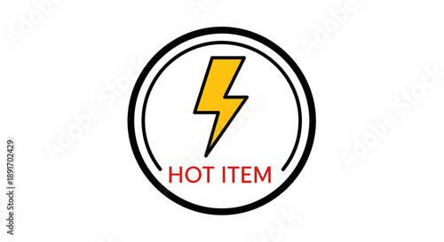 Hot Item Lightning Bolt Symbol.
