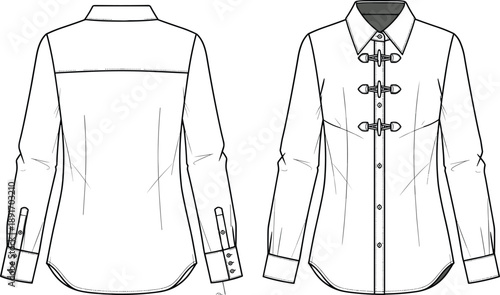 shirt, blouse, fashion, clothing, garment, apparel, design, vector, illustration, collar, cuffs, buttons, toggle, tailored, long-sleeve, women, women’s shirt, blouse design, fashion garment, clothing 