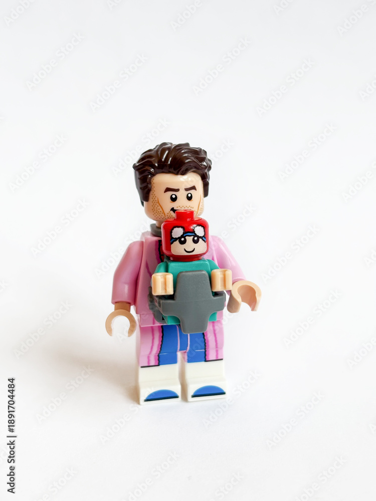 Fototapeta premium LEGO minifigure Spider-Man minifigures: Peter B. Parker and May 