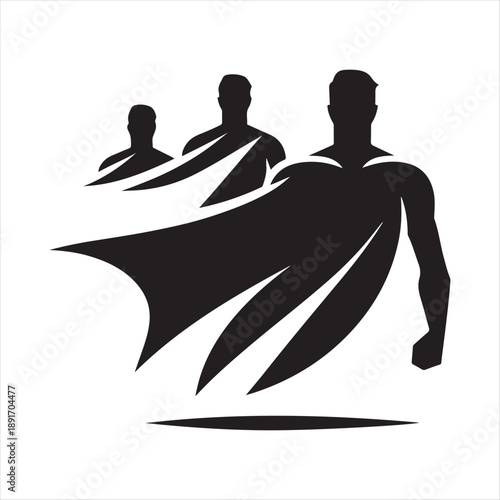 abstract hero figure vector silhouette line art icon idea illustration
