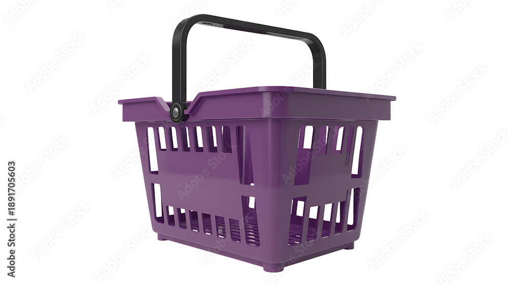 Fototapeta premium Purple plastic shopping basket