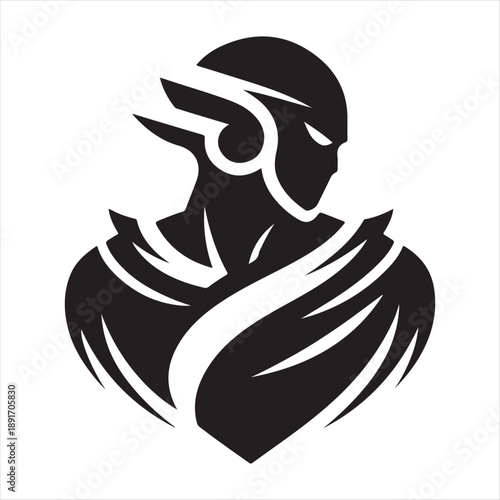 abstract hero figure vector silhouette line art icon idea illustration