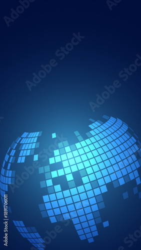 mondo, pianeta, informatica, digitale, pixel, concetto tecnologia,