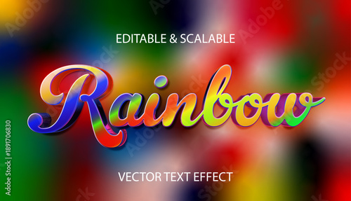 Colorful Rainbow vector text effect 