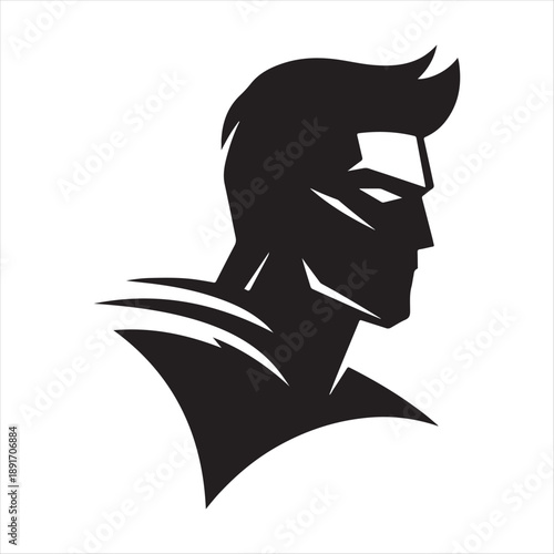 abstract hero figure vector silhouette line art icon idea illustration
