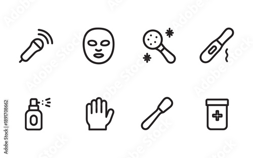 Skincare Treatment and Beauty Procedure Icons