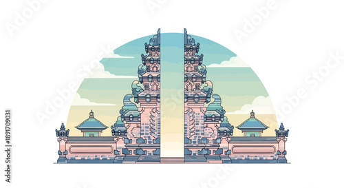 Majestic Balinese Gate A Symbol of Culture and Tradition.