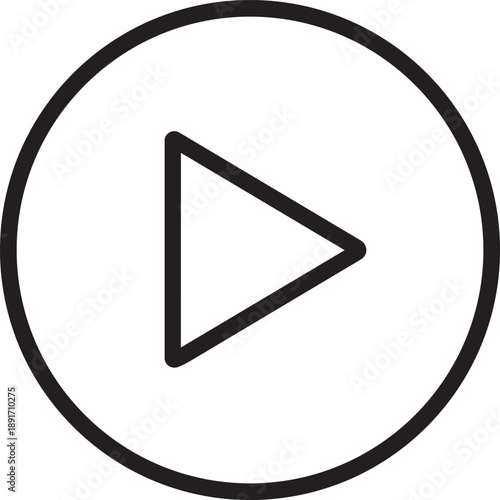 Play button media player line icon vector illustration