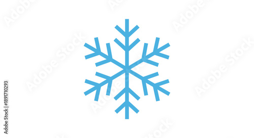 A bright blue snowflake icon on a white background.