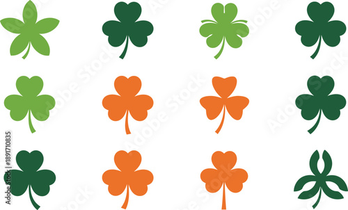 St patrick's day shamrocks and four leaf clovers celebration