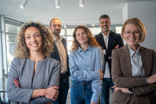 Dont you wish you were a part of this team. Cropped portrait of a diverse group businesspeople standing together after a successful discussion in the office.