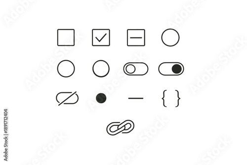 Unchecked toggle brace line dependency selected vector icon indeterminate image outline simple