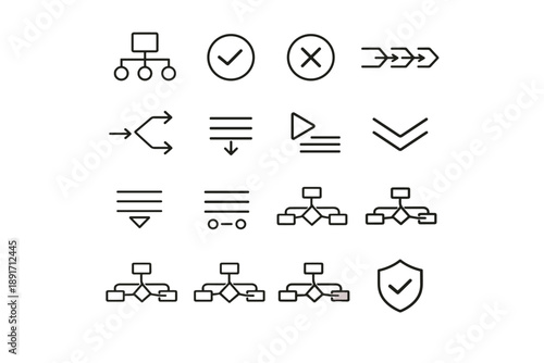 Arrows outline image simple generation highlight policy rule diagram vector options icon