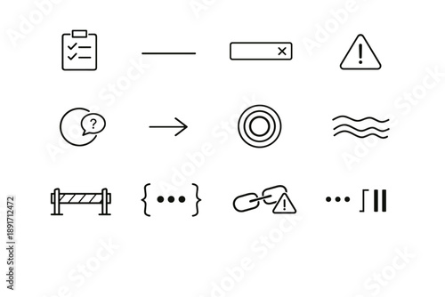 Vector warning ring icon shake incomplete input image barrier simple generation paused
