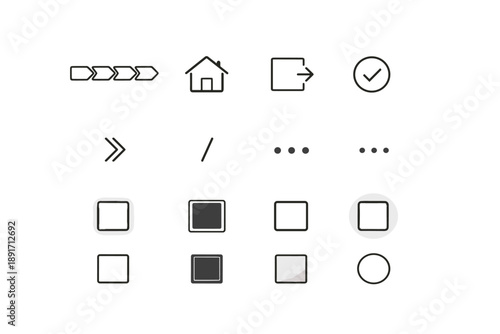 Image breadcrumb vector glow slash outline step generation focus navigation icon final