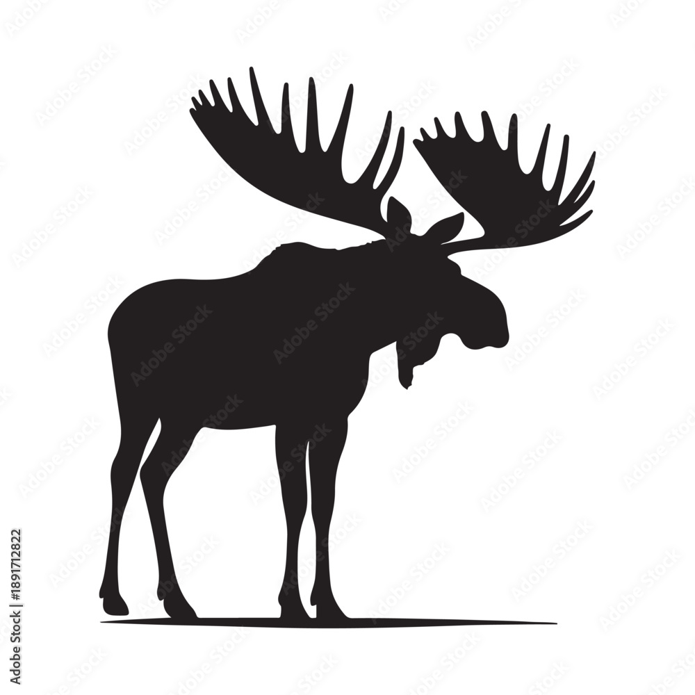 Fototapeta premium moose vector silhouette outline abstract logo design idea collection