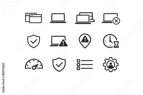 Panel icon vector revoke risk image sessions device session simple trusted generation