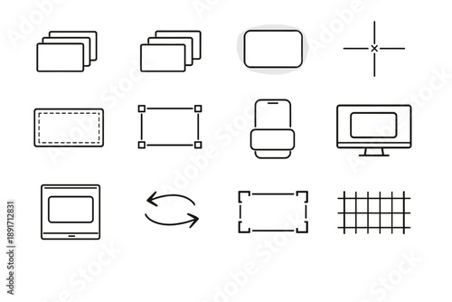 Vector rotate image simple overlay cards stacking blur icon desktop generation layout