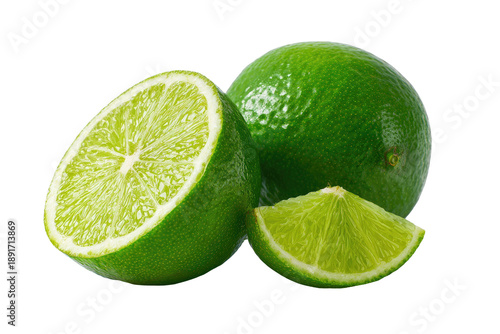 Fresh limes, whole and sliced, vibrant green (6)