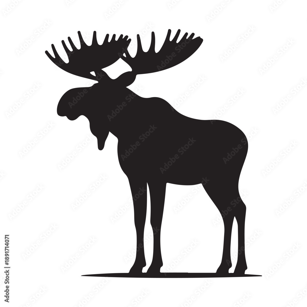 Fototapeta premium moose vector silhouette outline abstract logo design idea collection