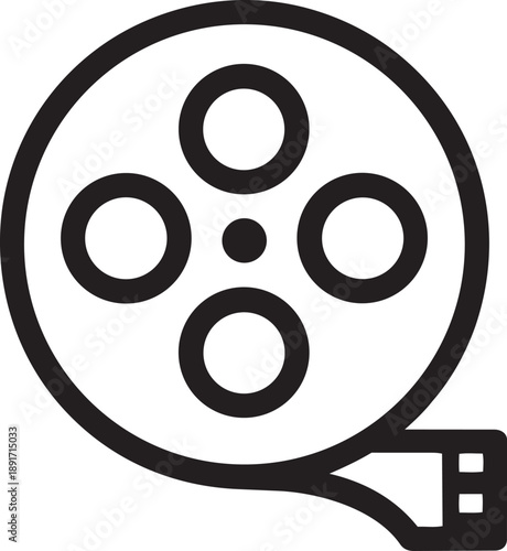 Film reel cinema tape line icon vector illustration