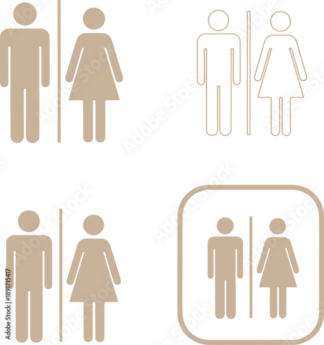 Public restroom signage Vector, illustration
