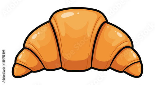 Golden Baked Croissant Pastry Delicious Breakfast Treat.