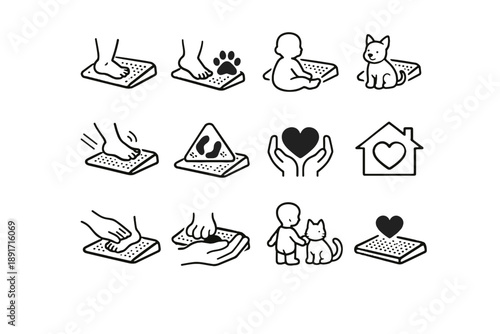 Foot push surface calm icon check focus generation vector image test simple