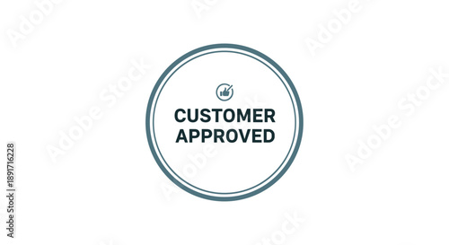 Customer Approved Stamp Graphic With Text And Icon.