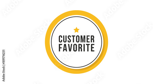 Customer Favorite Emblem with Star and Circle Design.