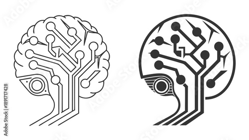 Stylized tree of knowledge graphic shows brain structure combined with electronic pathways forming a strong conceptual symbol.
